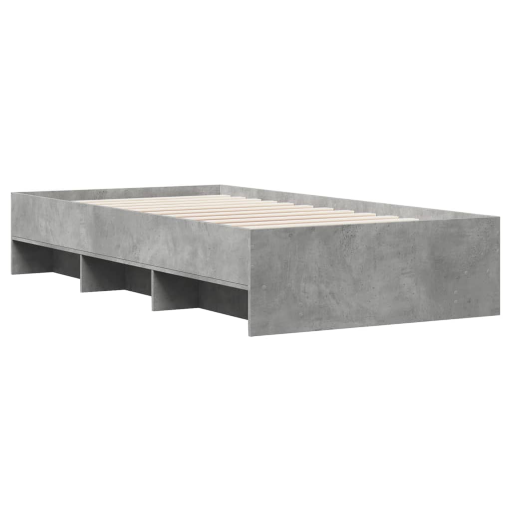 Okvir kreveta boja betona 90x200 cm od konstruiranog drva