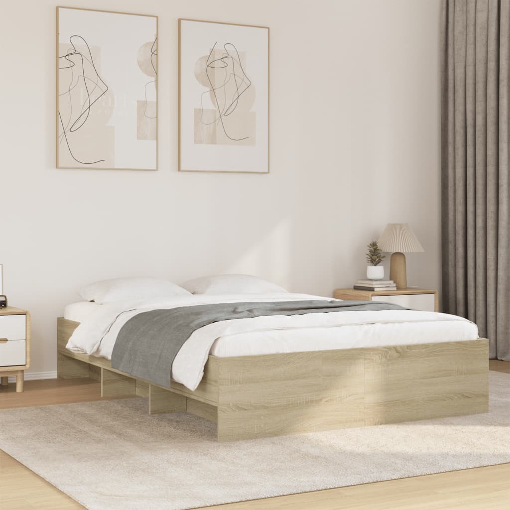 Okvir za krevet boja hrasta 135x190 cm od konstruiranog drva