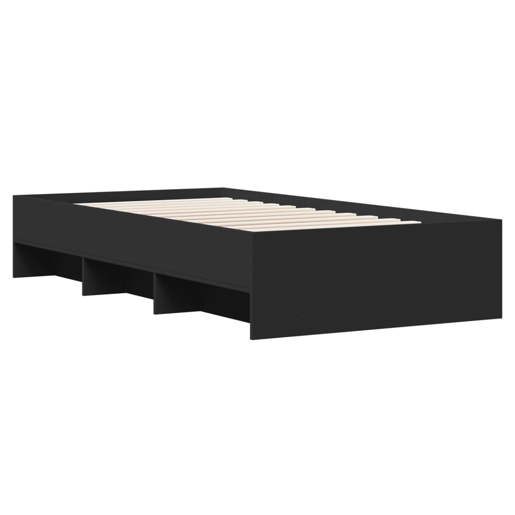 Okvir za krevet crni 90 x 190 cm od konstruiranog drva