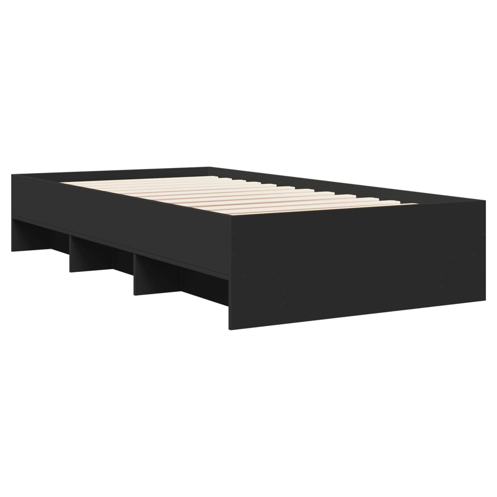 Okvir za krevet crni 90 x 190 cm od konstruiranog drva
