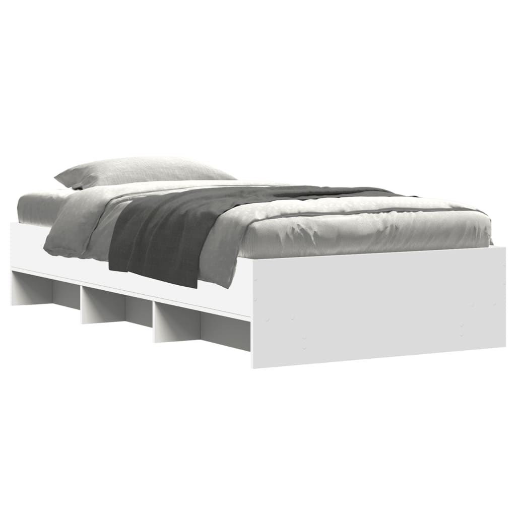 Okvir za krevet bijeli 75x190 cm konstruirano drvo