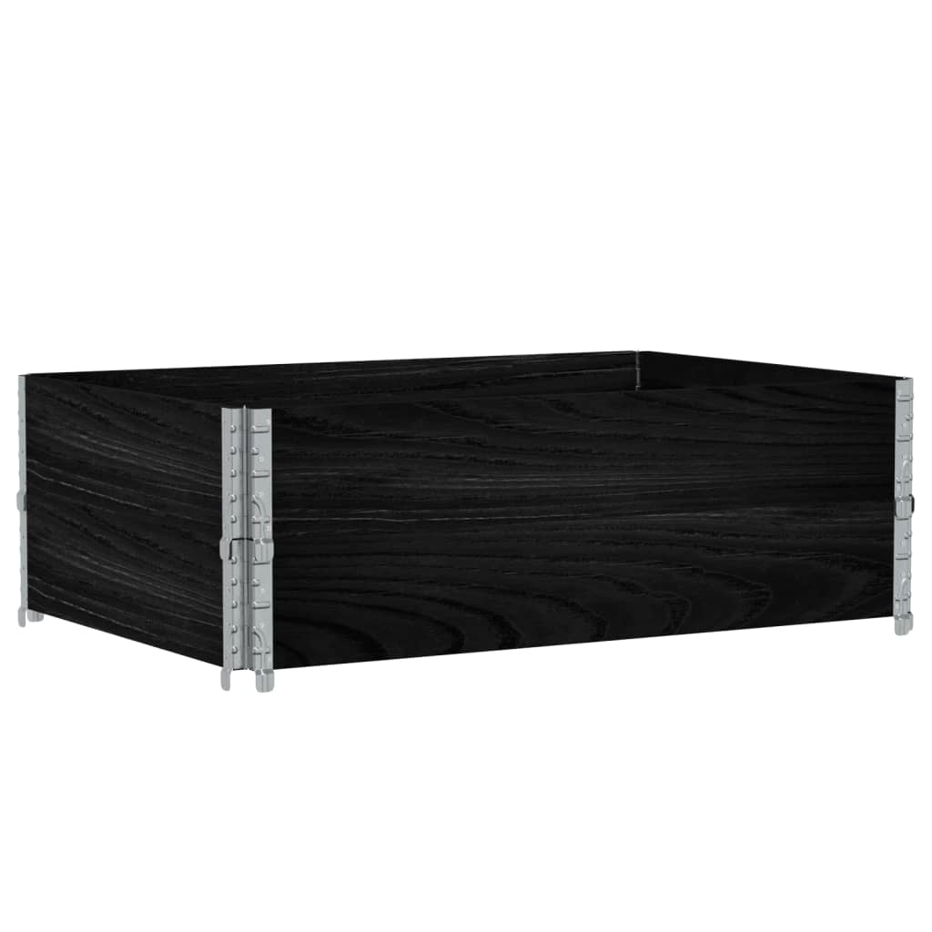 Okviri za palete 2 kom crni 120 x 80 cm od masivne borovine