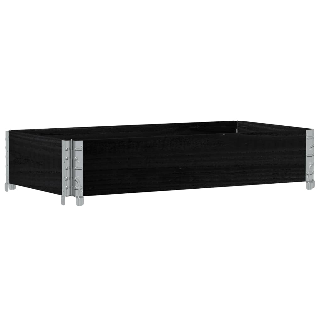 Okvir za palete crni 100 x 50 cm od masivne borovine
