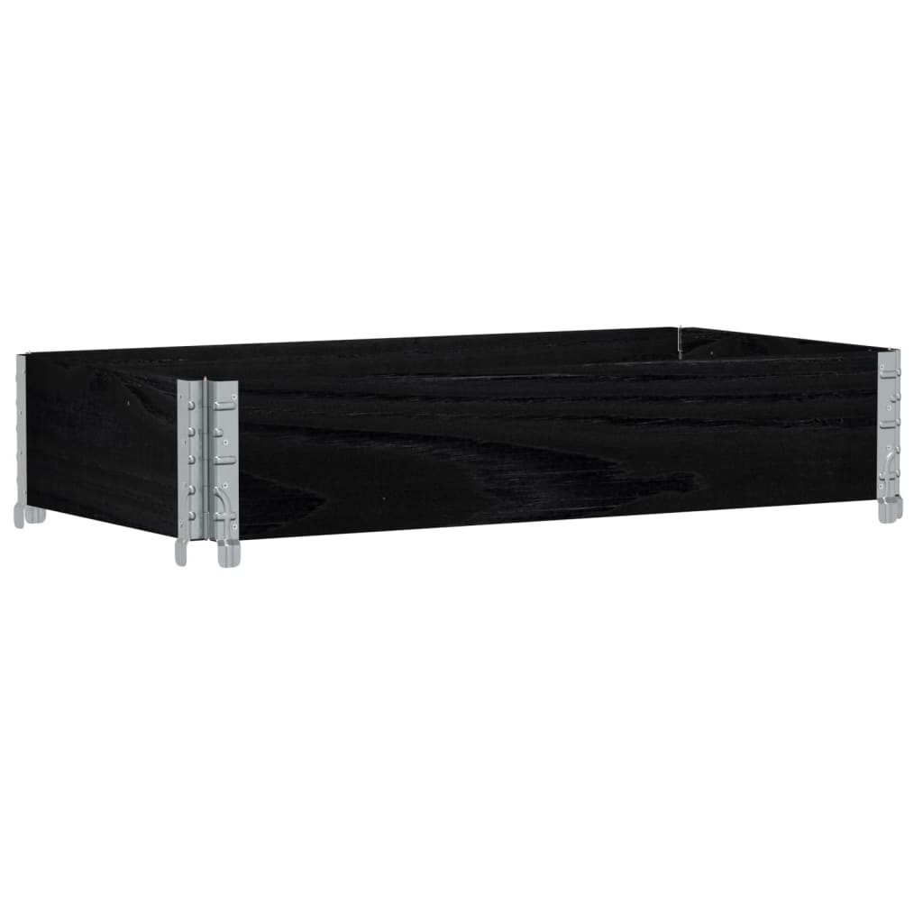 Okvir za palete crni 100 x 50 cm od masivne borovine