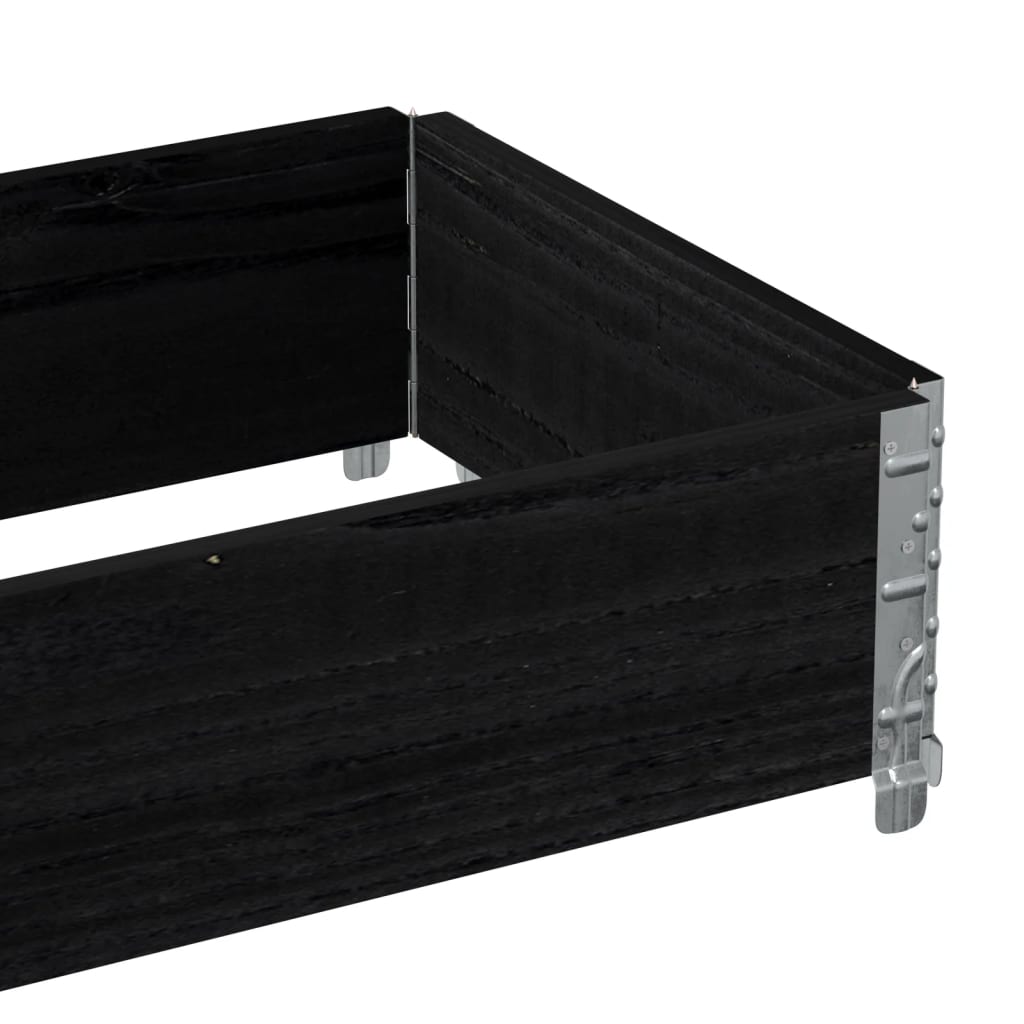 Okvir za palete crni 100 x 50 cm od masivne borovine