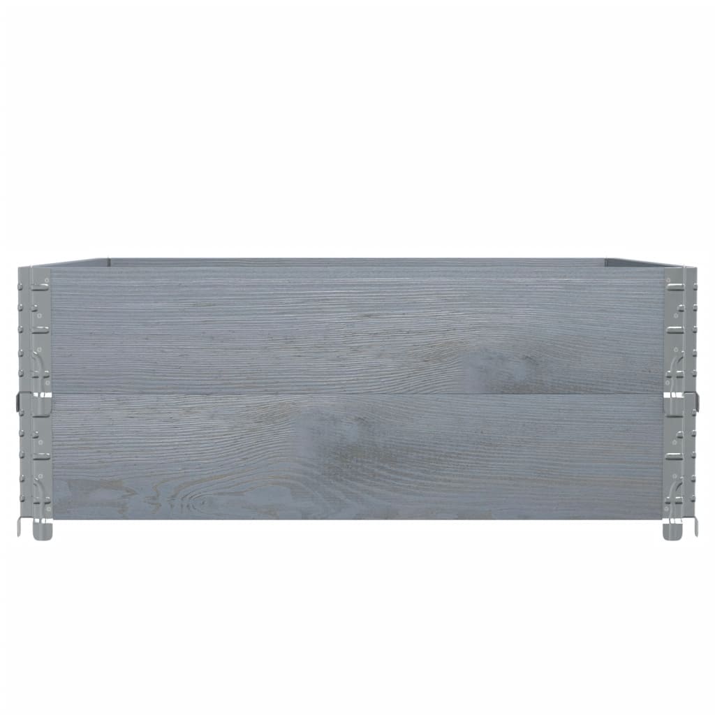 Okviri za palete 2 kom sivi 100 x 100 cm od masivne borovine