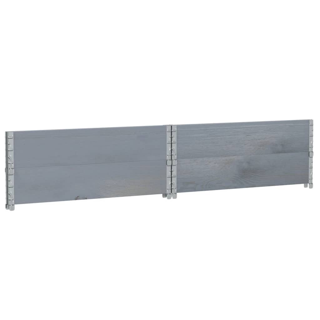 Okviri za palete 2 kom sivi 100 x 100 cm od masivne borovine