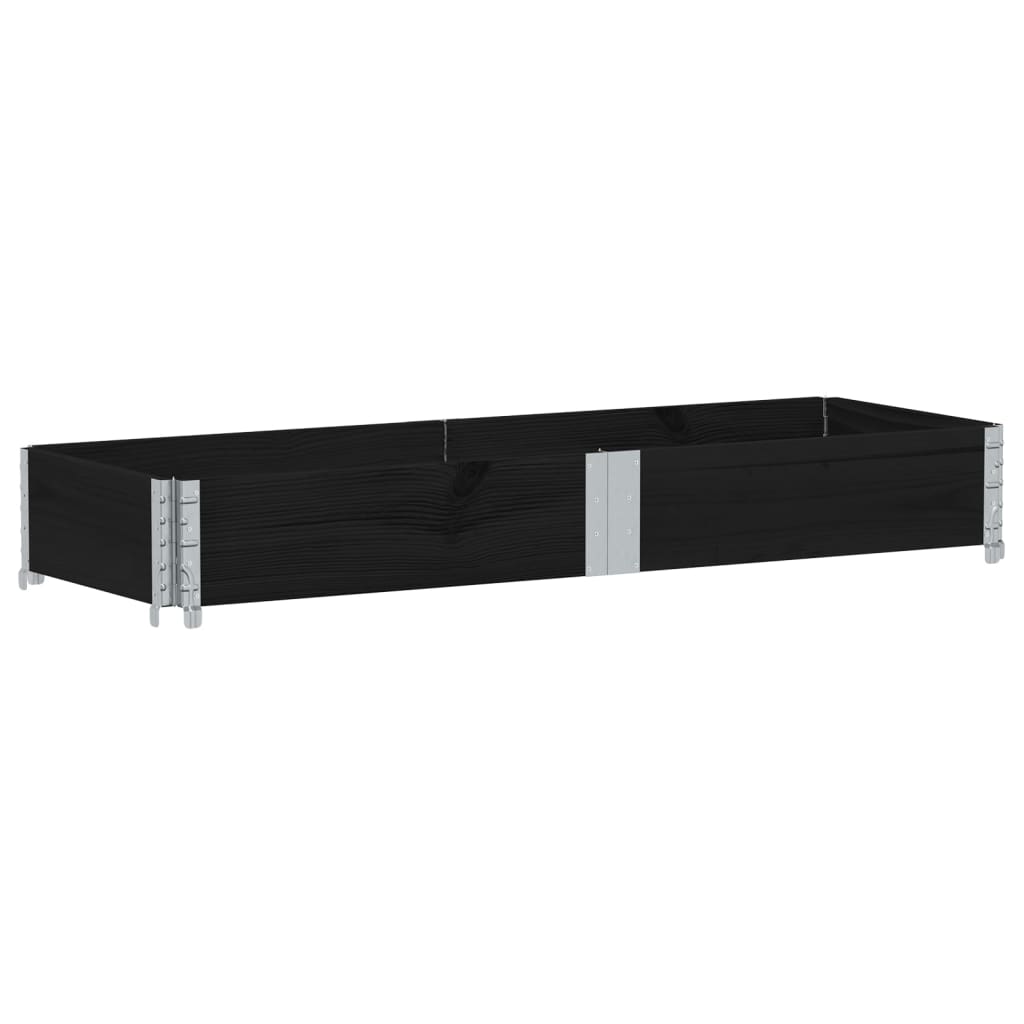 Okvir za palete crni 150 x 50 cm od masivne borovine