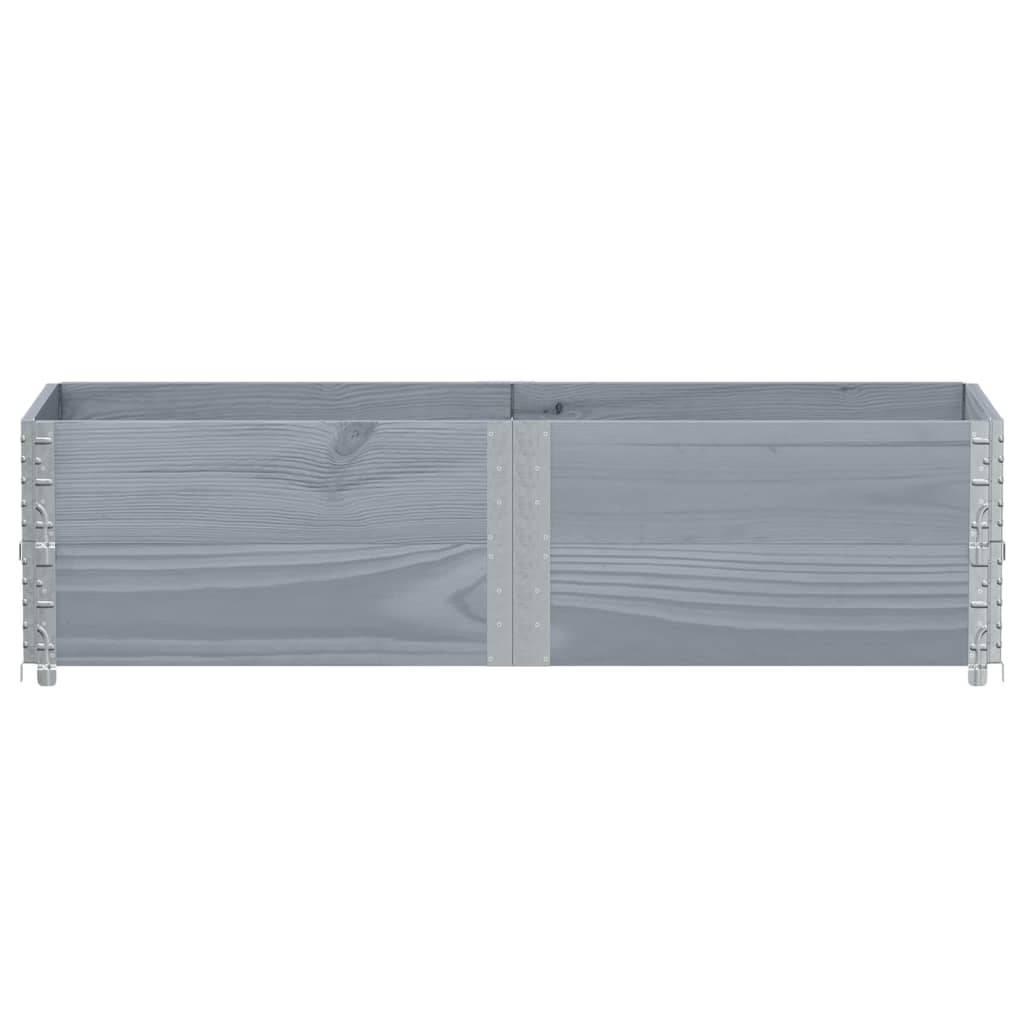 Okviri za palete 2 kom sivi 150x50 cm od masivne borovine