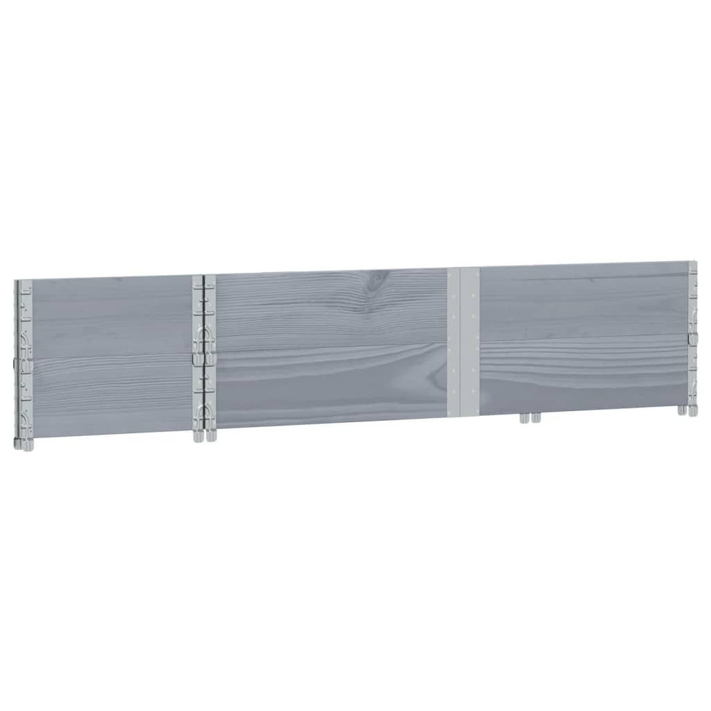 Okviri za palete 2 kom sivi 150x50 cm od masivne borovine