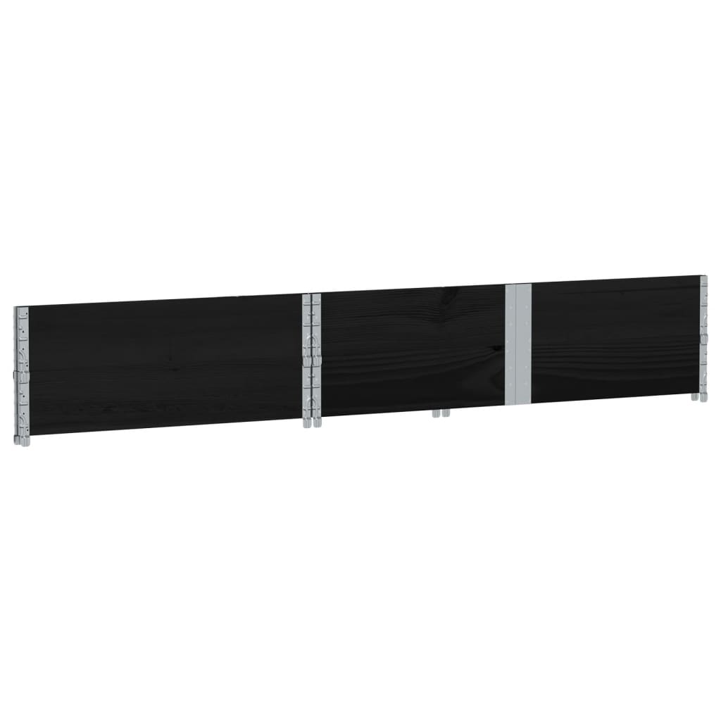 Okviri za palete 2 kom crni 150x100 cm od masivne borovine