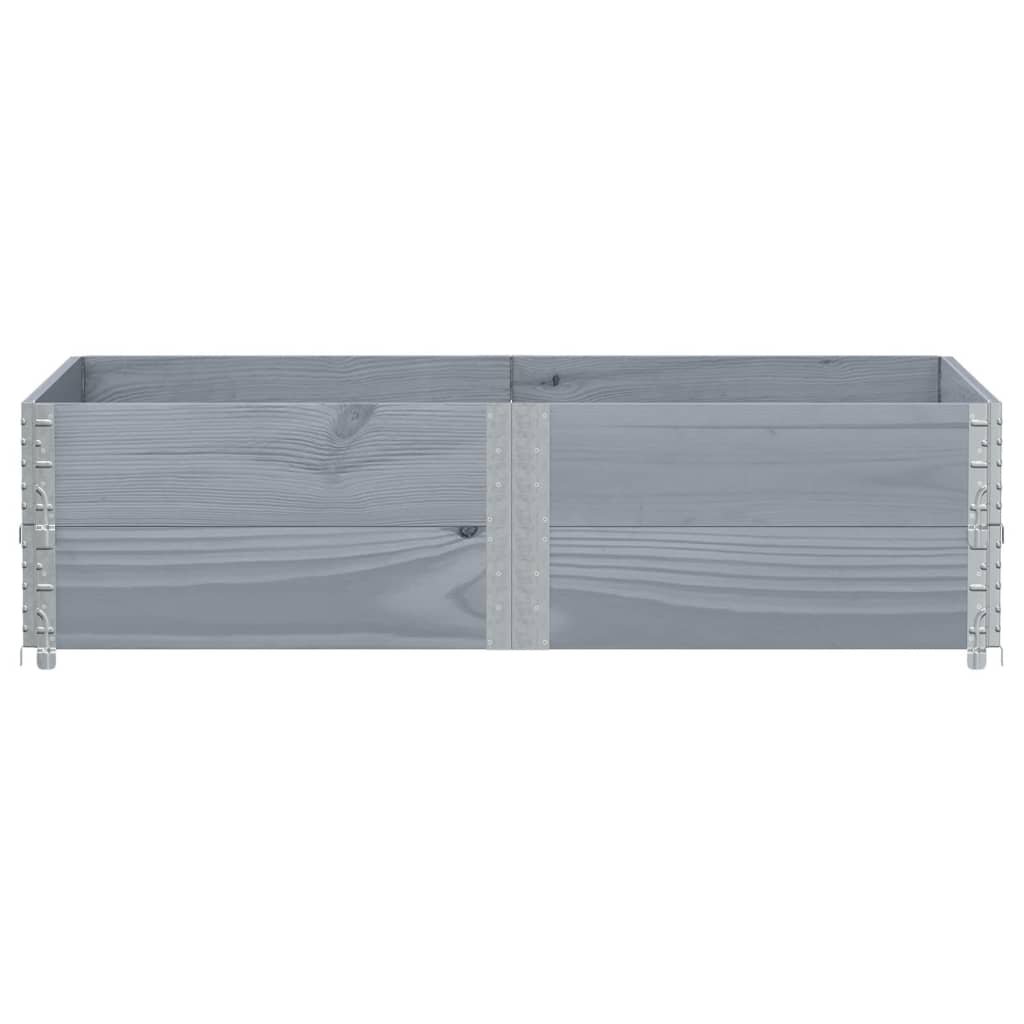 Okviri za palete 2 kom sivi 150x100 cm od masivne borovine
