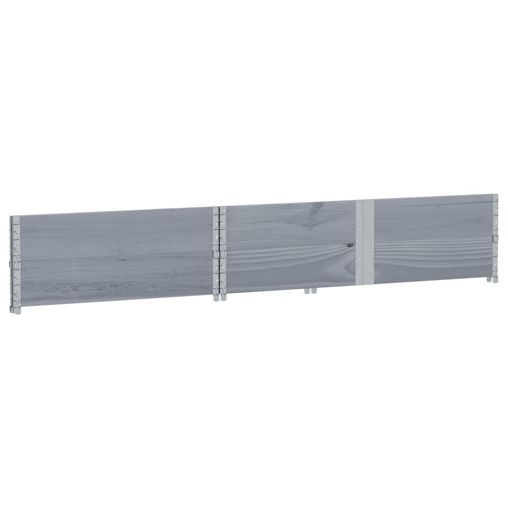 Okviri za palete 2 kom sivi 150x100 cm od masivne borovine