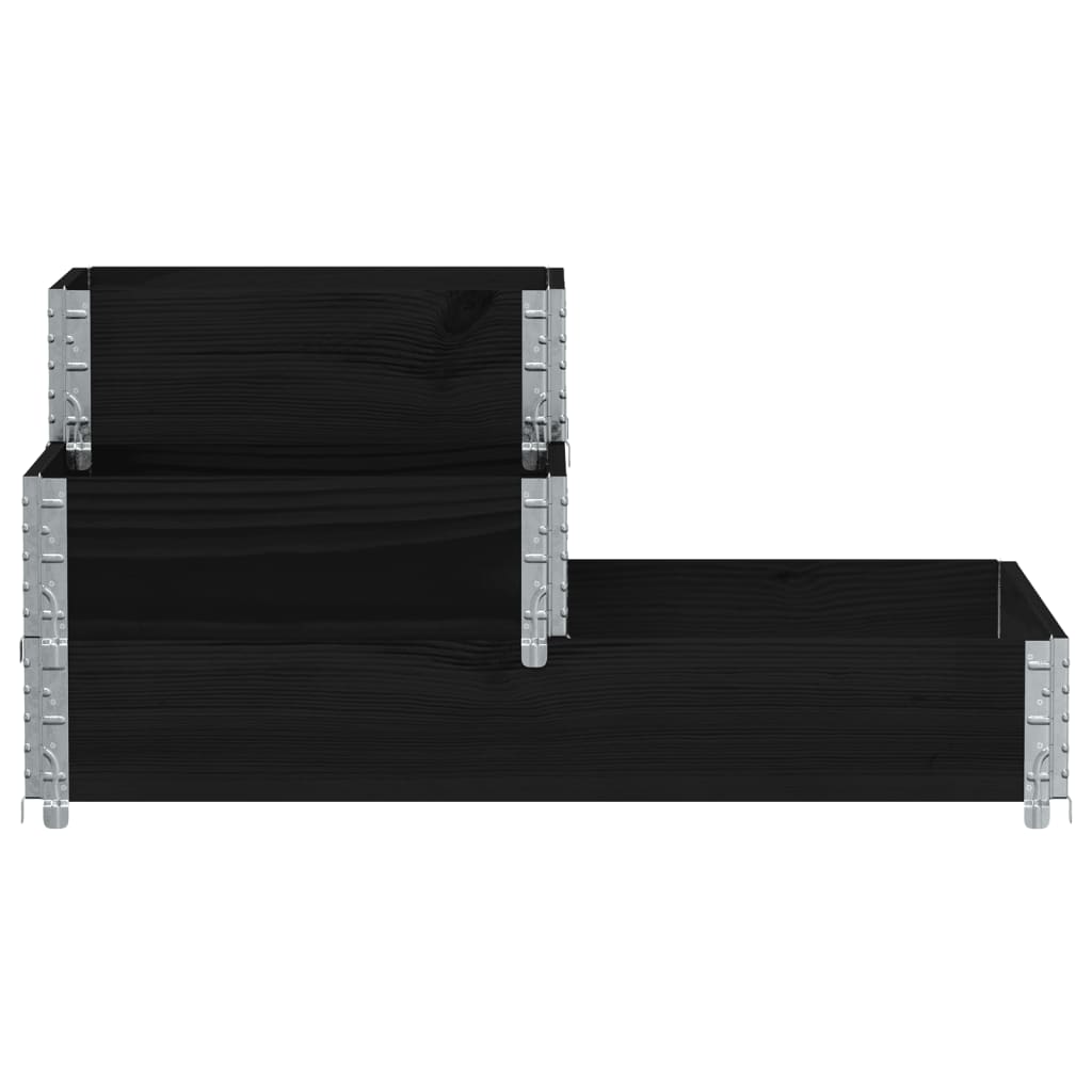 Povišena gredica s 3 razine crna 120 x 80 cm masivna borovina