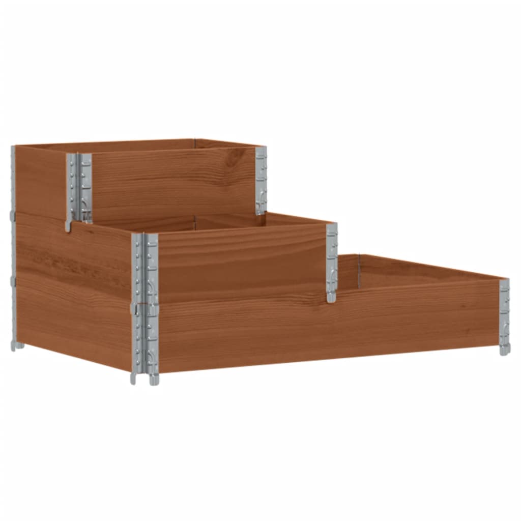 Povišena gredica s 3 razine smeđa 120 x 80 cm masivna borovina