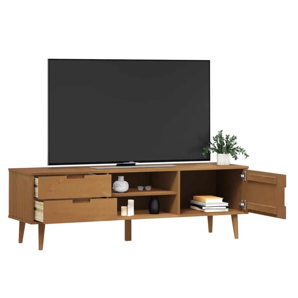 TV ormarić MOLDE smeđi 158 x 40 x 49 cm od masivne borovine