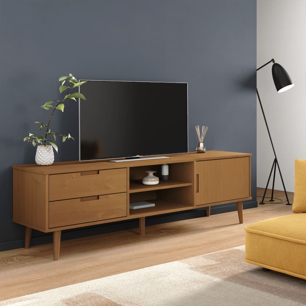 TV ormarić MOLDE smeđi 158 x 40 x 49 cm od masivne borovine