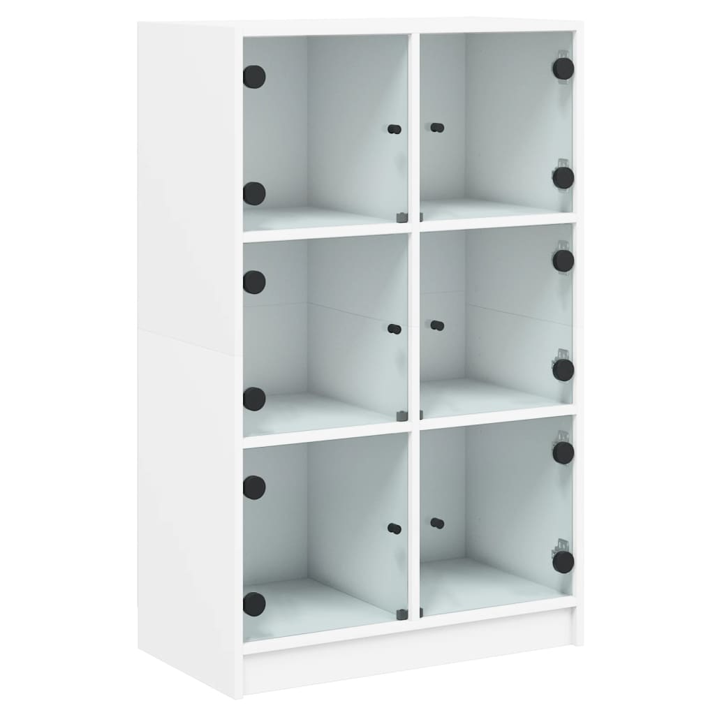 Visoka komoda s vratima bijela 68x37x109 cm konstruirano drvo