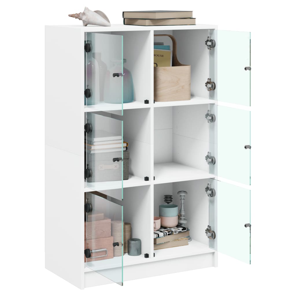 Visoka komoda s vratima bijela 68x37x109 cm konstruirano drvo