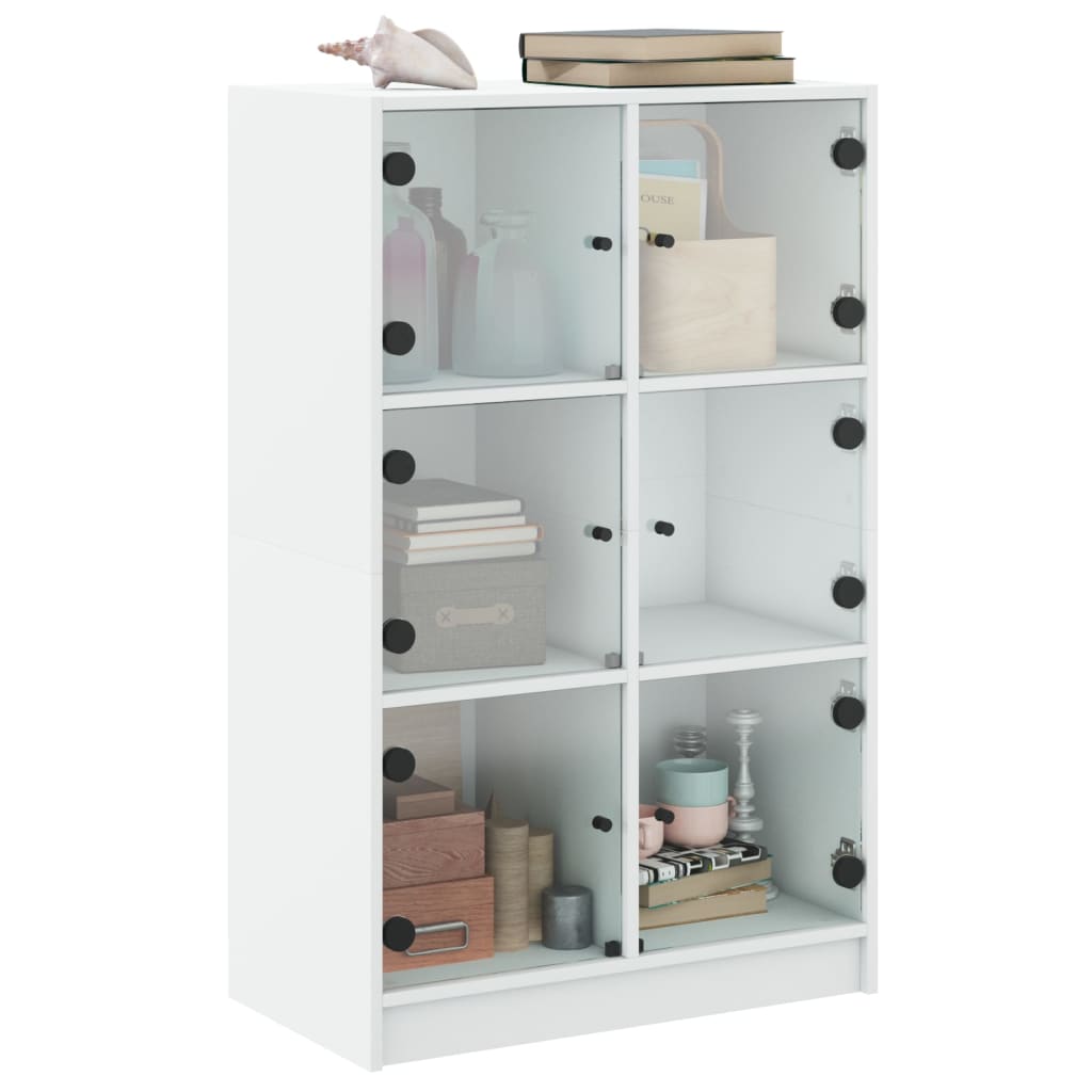 Visoka komoda s vratima bijela 68x37x109 cm konstruirano drvo