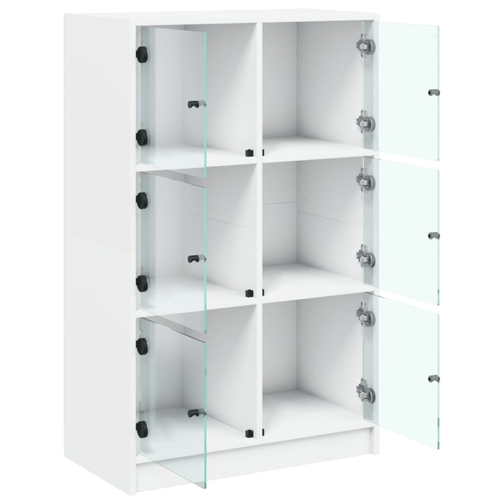 Visoka komoda s vratima bijela 68x37x109 cm konstruirano drvo