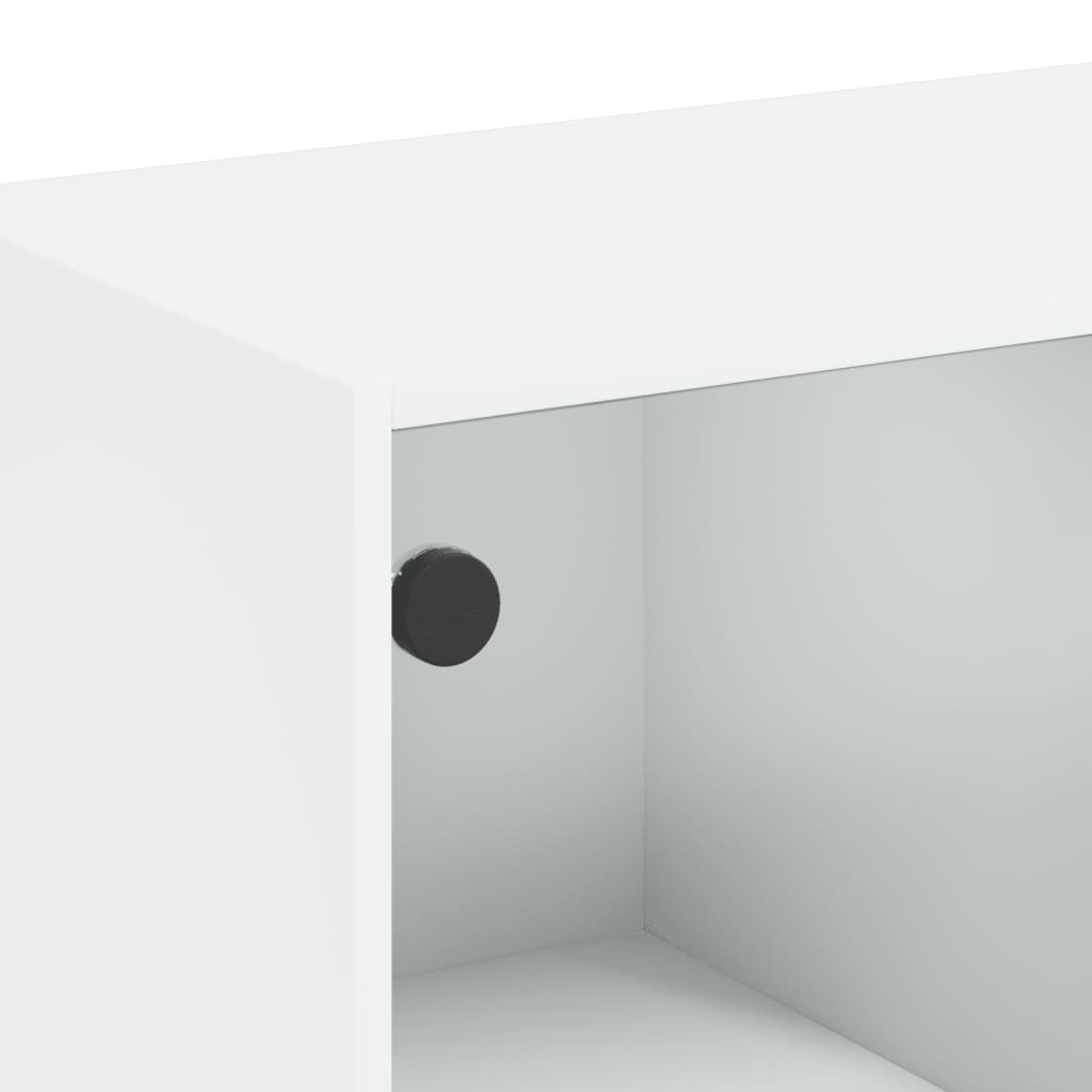 Visoka komoda s vratima bijela 68x37x109 cm konstruirano drvo