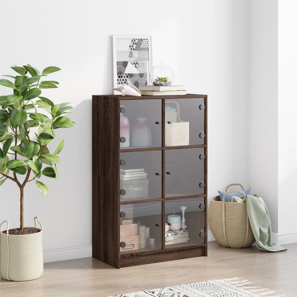 Visoka komoda s vratima 68x37x109 cm konstruirano drvo