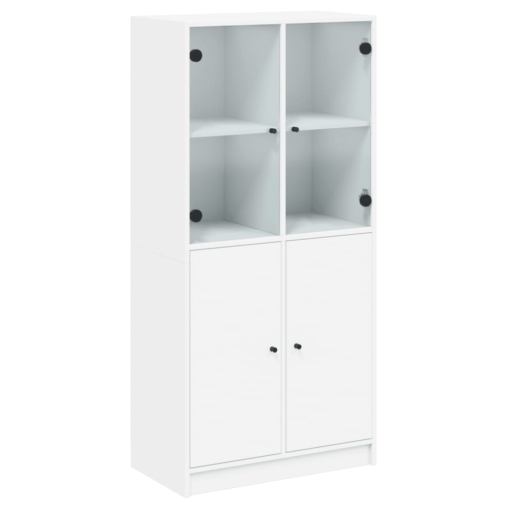 Visoka komoda s vratima bijela 68x37x142 cm konstruirano drvo
