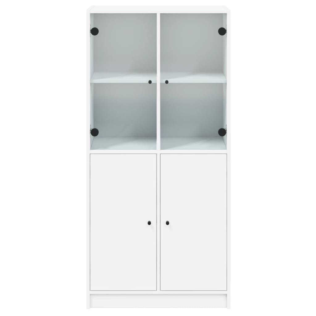 Visoka komoda s vratima bijela 68x37x142 cm konstruirano drvo