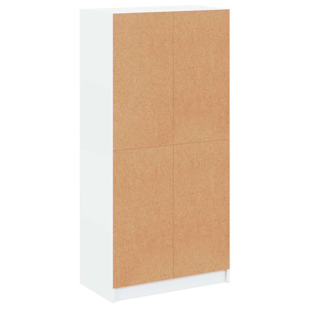 Visoka komoda s vratima bijela 68x37x142 cm konstruirano drvo