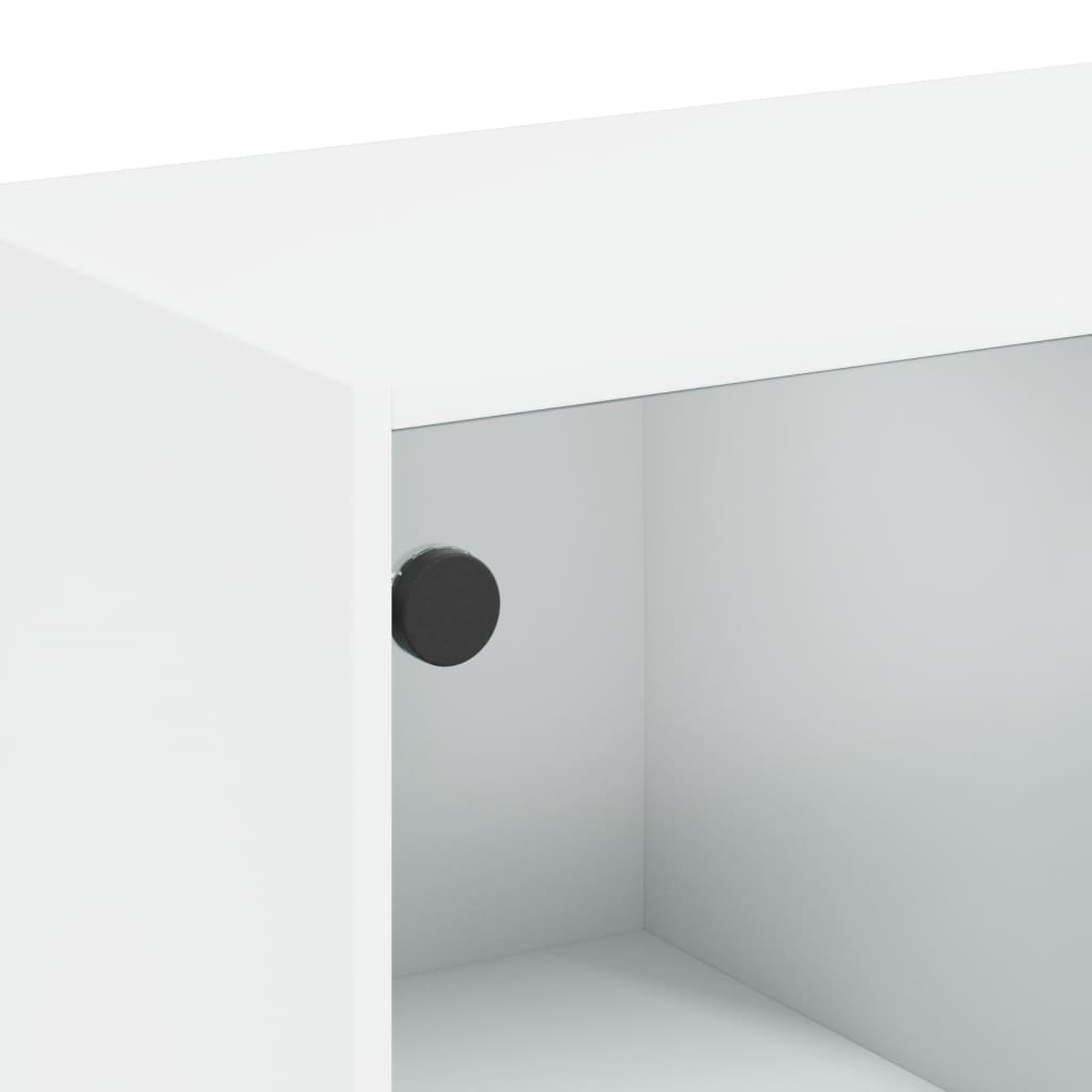 Visoka komoda s vratima bijela 68x37x142 cm konstruirano drvo