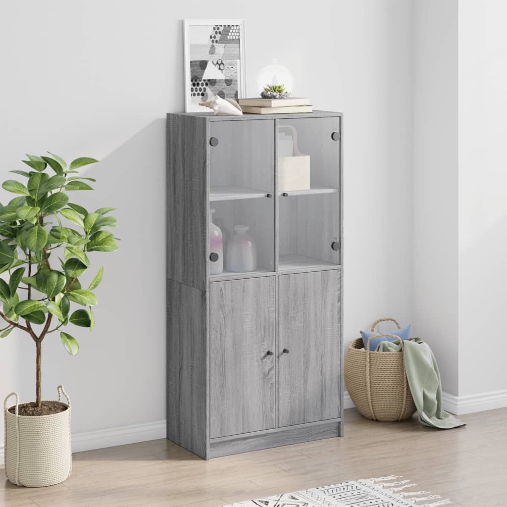 Visoka komoda s vratima 68x37x142 cm konstruirano drvo