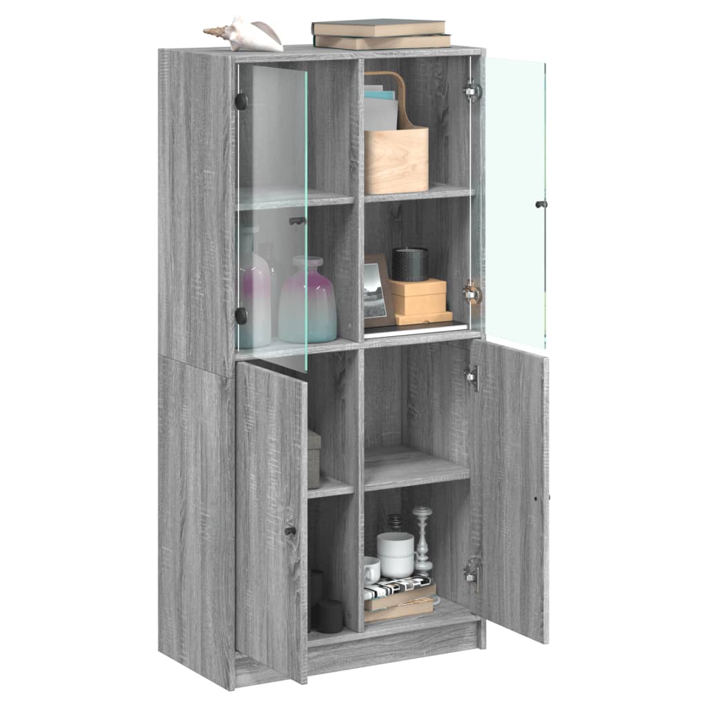 Visoka komoda s vratima 68x37x142 cm konstruirano drvo