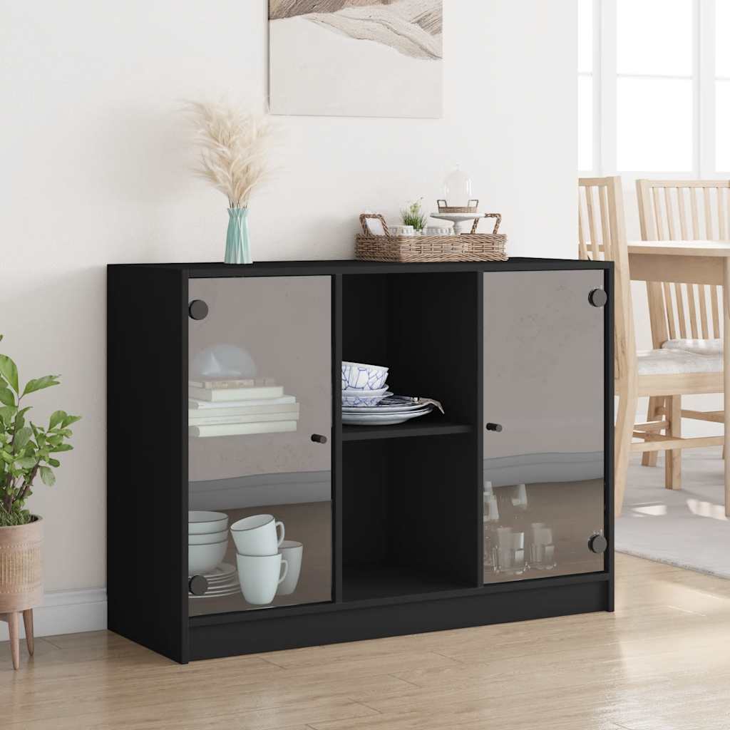 Komoda crna 102x37x75,5 cm od konstruiranog drva