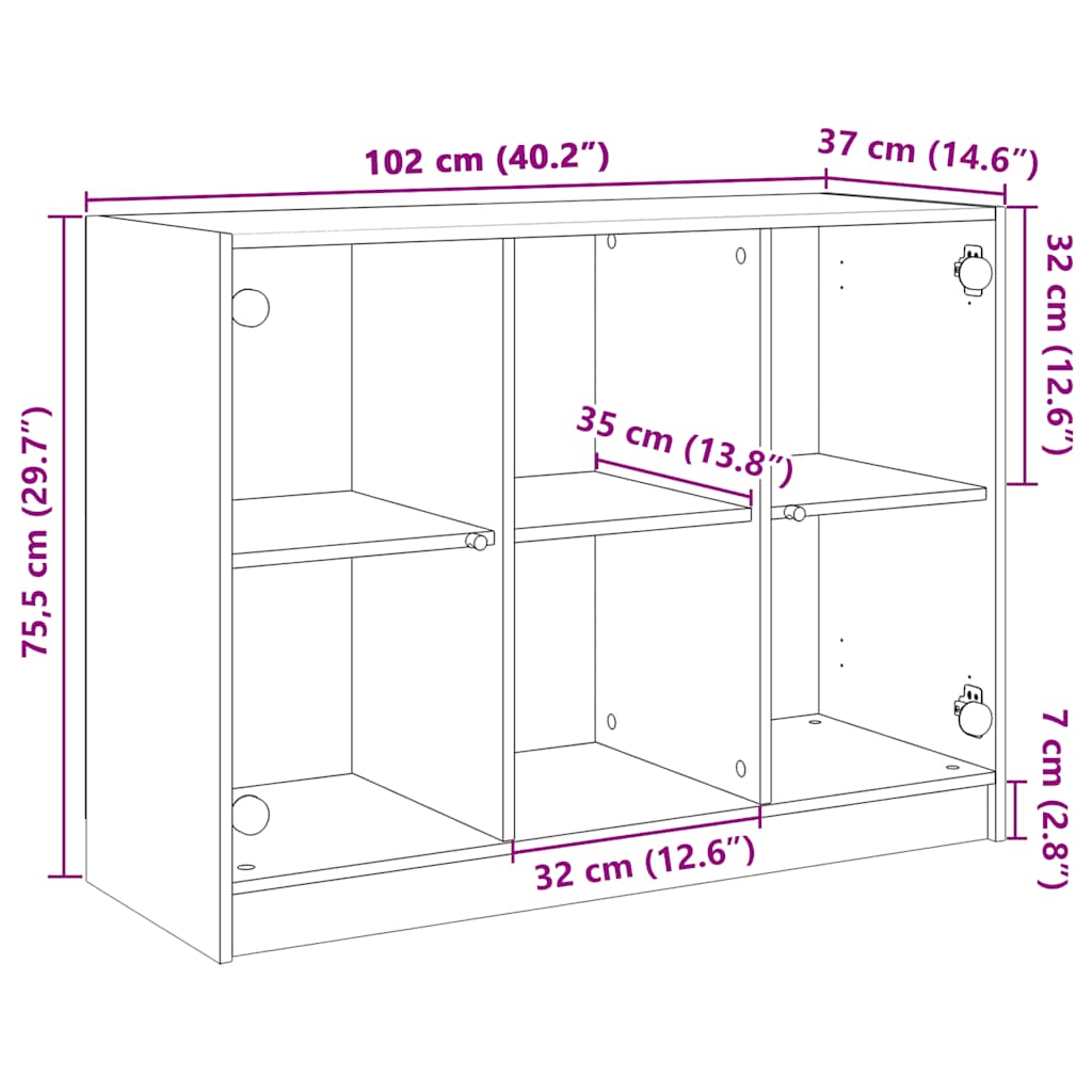 Komoda crna 102x37x75,5 cm od konstruiranog drva