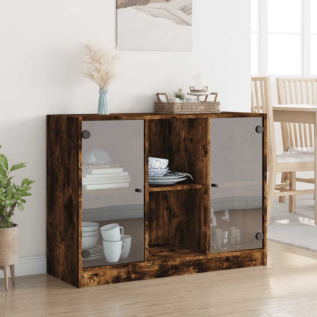 Komoda boja dimljenog hrasta 102x37x75,5 cm konstruirano drvo