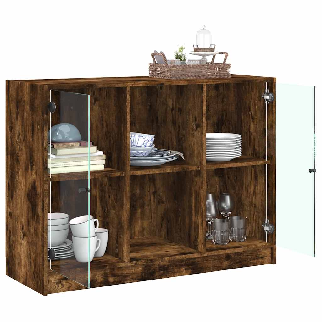 Komoda boja dimljenog hrasta 102x37x75,5 cm konstruirano drvo