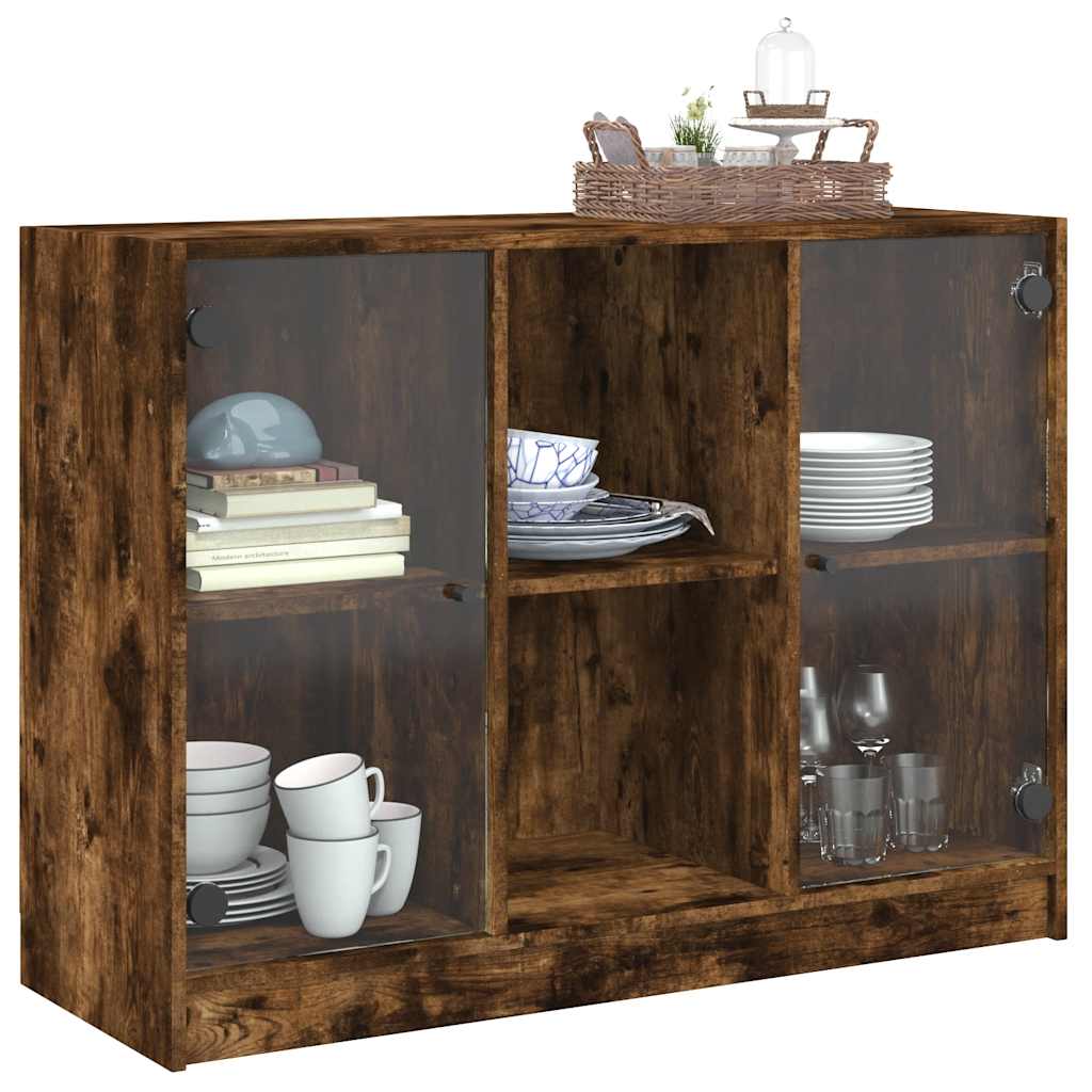 Komoda boja dimljenog hrasta 102x37x75,5 cm konstruirano drvo