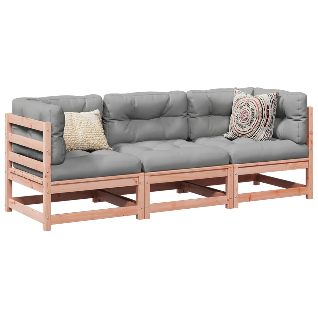 3-dijelni set vrtnih sofa od masivne duglazije i jelovine