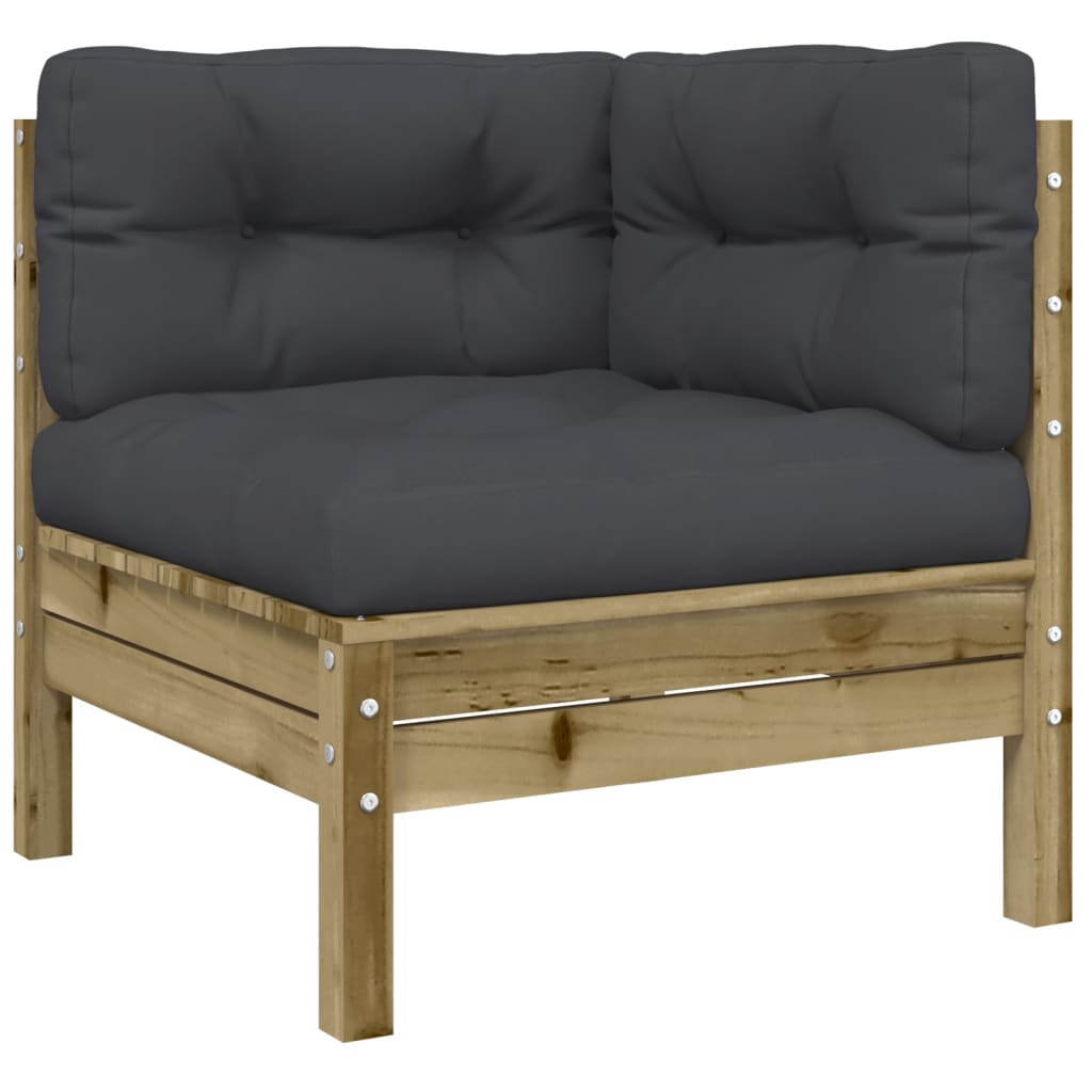 3-dijelni set vrtnih sofa s jastucima od impregnirane borovine