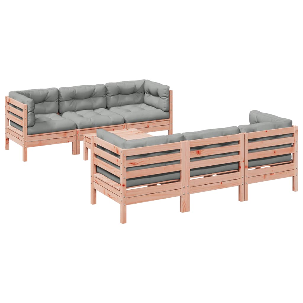 7-dijelni set vrtnih sofa s jastucima masivno drvo duglazije