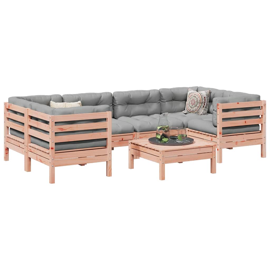 7-dijelni set vrtnih sofa s jastucima masivno drvo duglazije