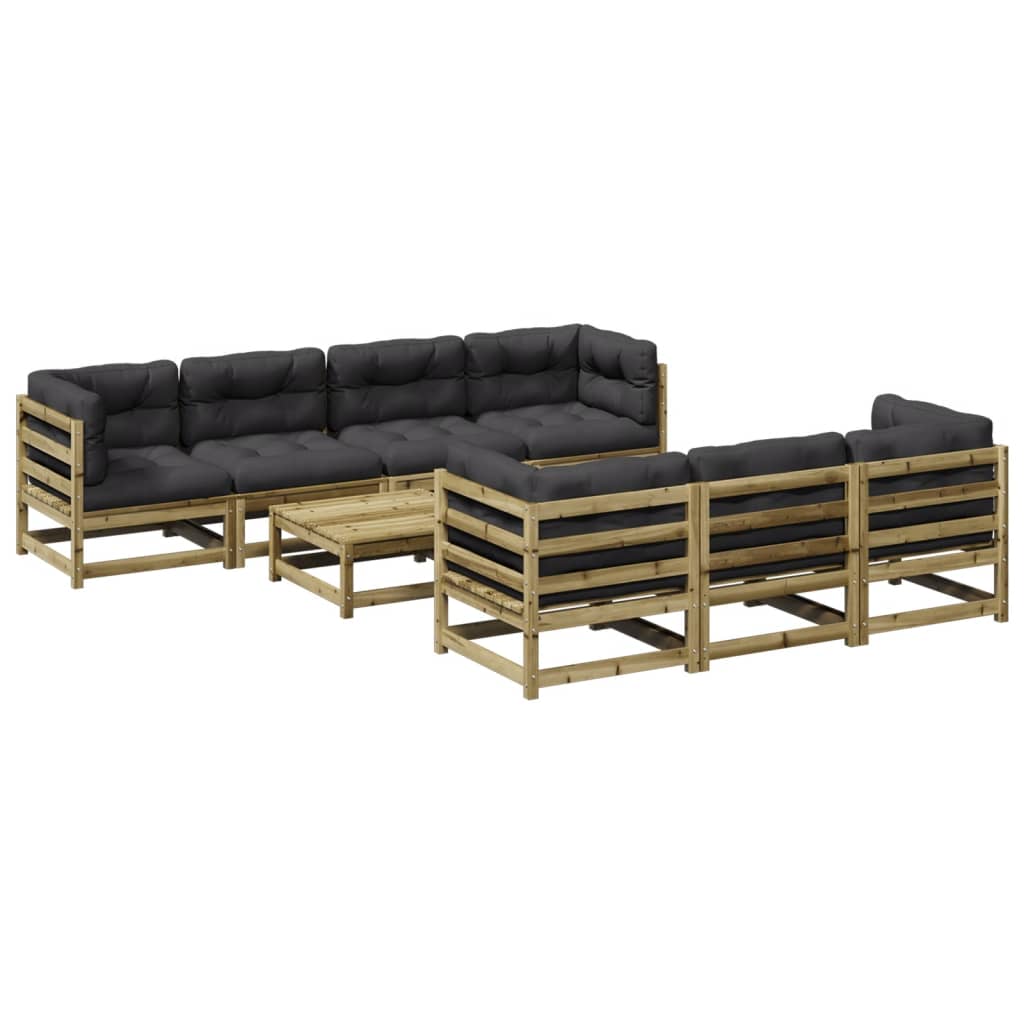 8-dijelni set vrtnih sofa s jastucima od impregnirane borovine
