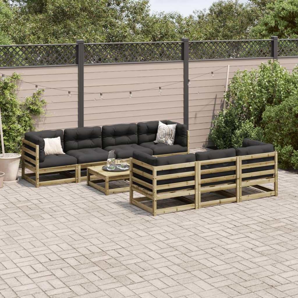 8-dijelni set vrtnih sofa s jastucima od impregnirane borovine