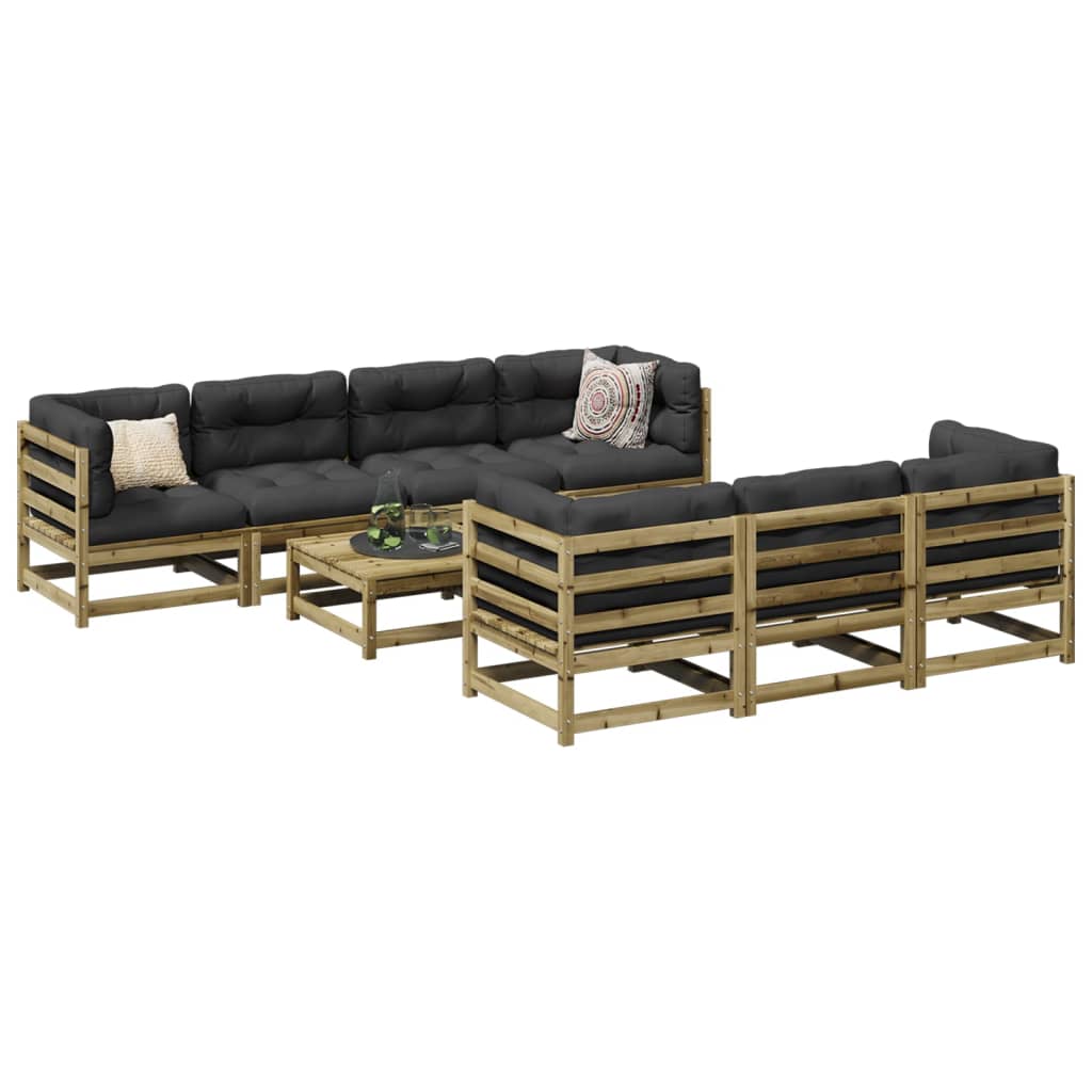 8-dijelni set vrtnih sofa s jastucima od impregnirane borovine
