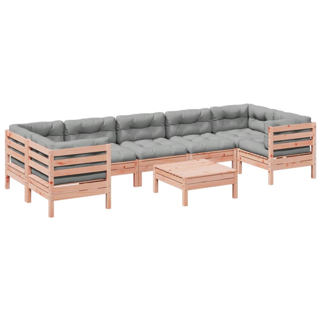 8-dijelni set vrtnih sofa s jastucima masivno drvo duglazije