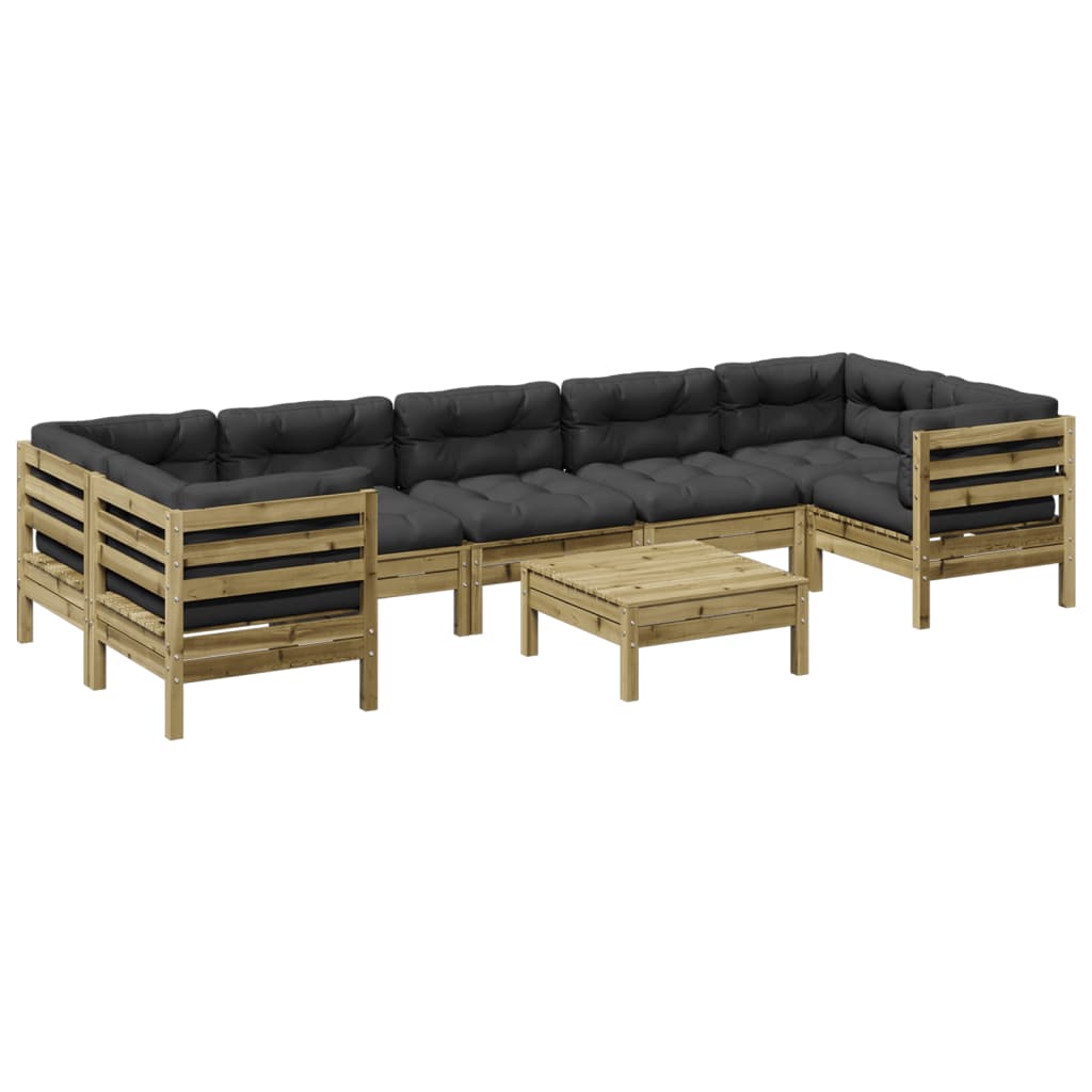 8-dijelni set vrtnih sofa s jastucima od impregnirane borovine