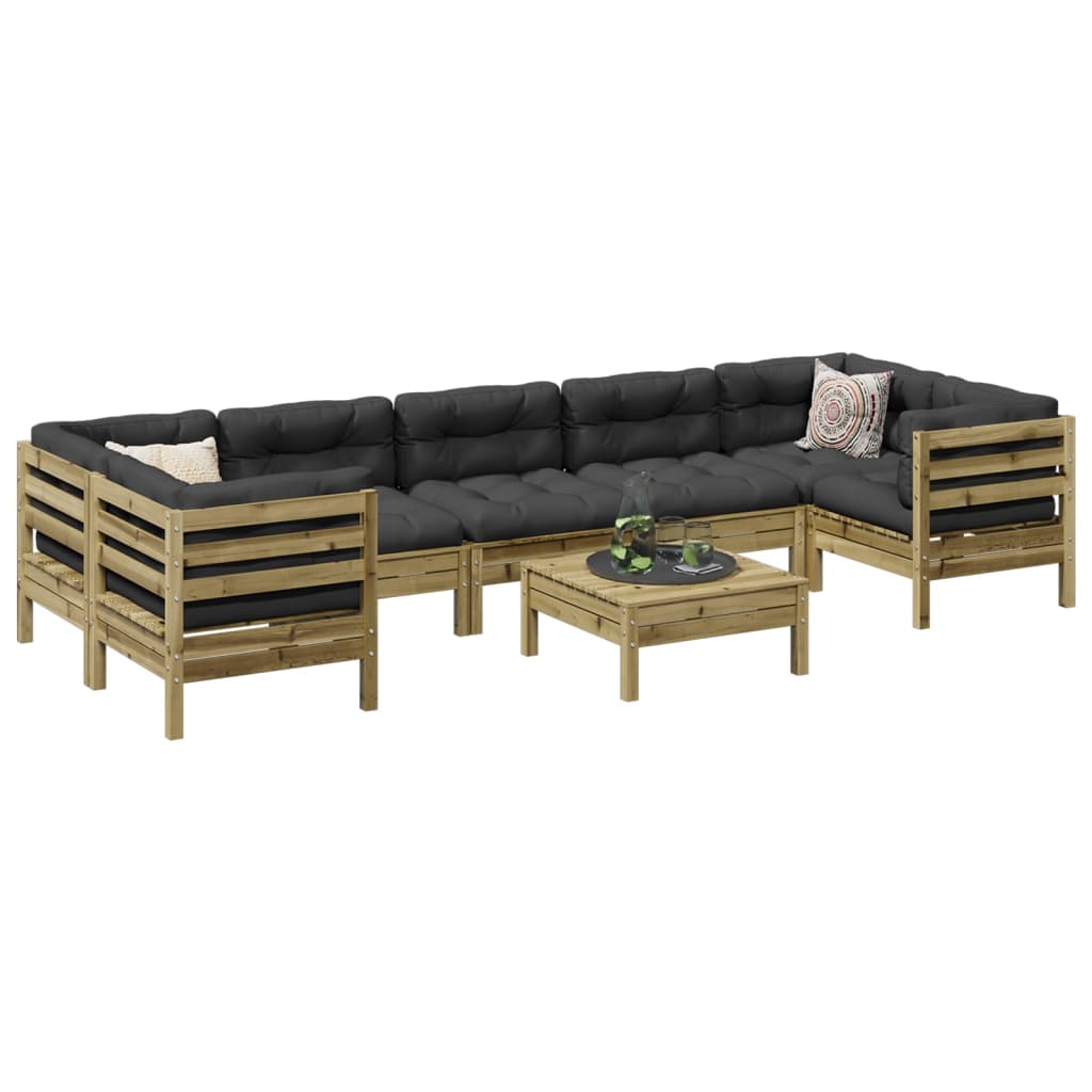 8-dijelni set vrtnih sofa s jastucima od impregnirane borovine