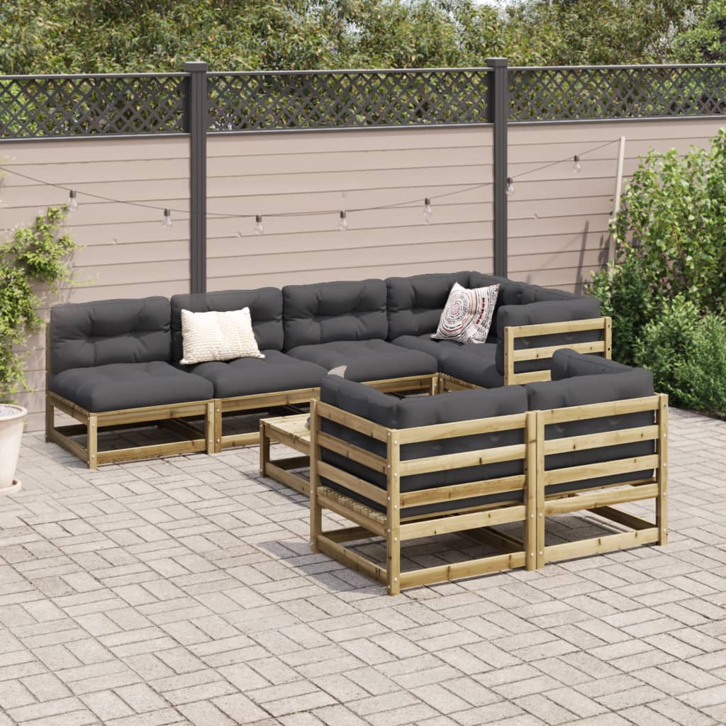 8-dijelni set vrtnih sofa od impregnirane borovine