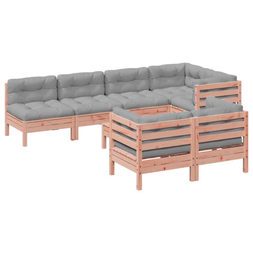 8-dijelni set vrtnih sofa s jastucima masivno drvo duglazije